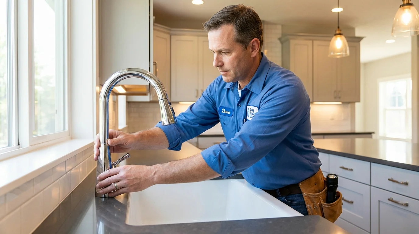 Kitchen faucet installation by Johns Plumbing LLC in Huntley